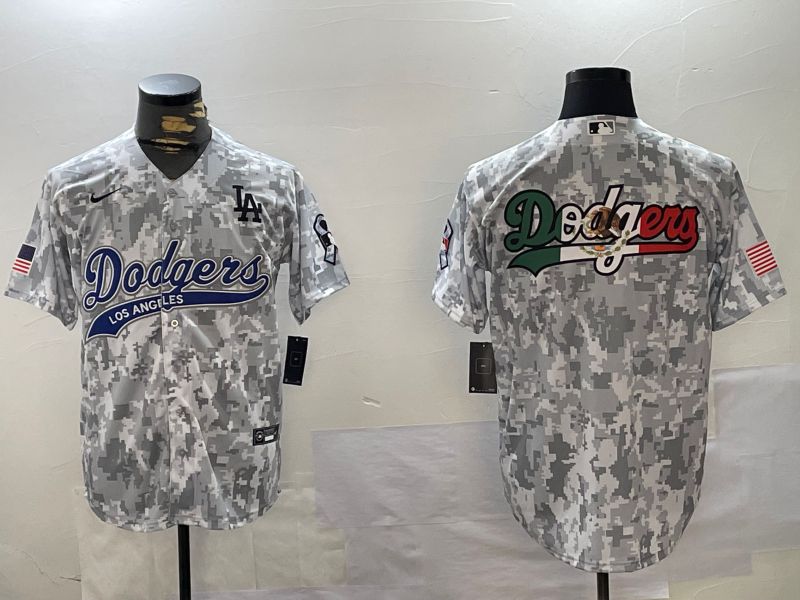 Men Los Angeles Dodgers Blank Camo Joint Name 2024 Nike MLB Jersey style 3